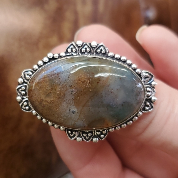 New Moss Agate 925 Silver Ring. - Picture 10 of 10